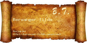 Bervanger Tilda névjegykártya